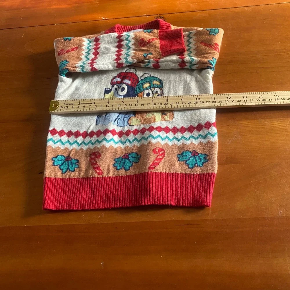 Bluey Sweater Kids Red Fair‎ Isle Christmas Holiday Graphic SIZE 2T
